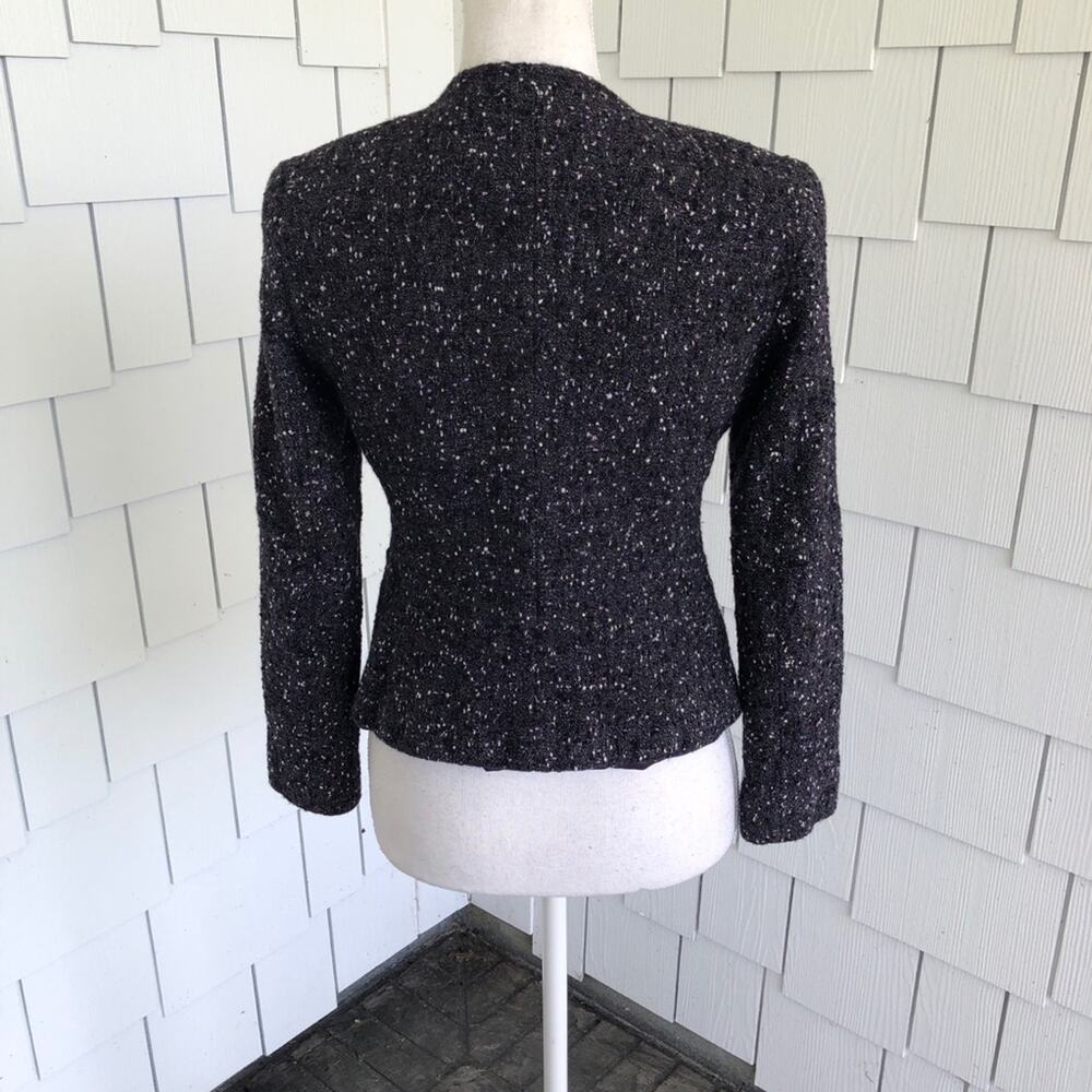 Lafayette 148 New York Women's Purple Wool Tweed Button Front Fitted Blazer sz 2 - Picture 5 of 7
